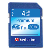 Verbatim® 4GB Premium SDHC Memory Card, UHS-I U1 Class 10, Up to 30MB/s Read Speed Item: VER96171