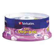 Verbatim® DVD+R Dual Layer Recordable Disc, 8.5 GB, 8x, Spindle, Silver, 30/Pack Item: VER96542