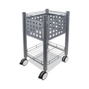 Vertiflex® Sidekick File Cart, Metal, 1 Shelf, 1 Bin, 13.75" x 15.5" x 26.25", Matte Gray Item: VRTVF52002