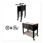 Vertiflex® InstaCart File Cart, Metal, 1 Shelf, 1 Bin, 14.25" x 28.5" x 27.75", Black Item: VRTVF53000
