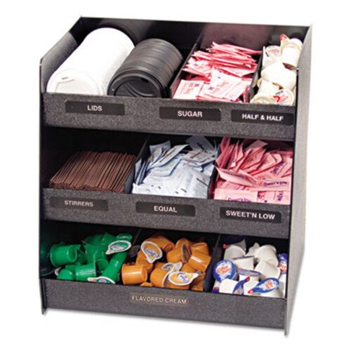 Vertiflex® Commercial Grade Vertical Condiment Organizer, 9 Compartments, 14.5 x 11.75 x 15, Black Item: VRTVFC1515