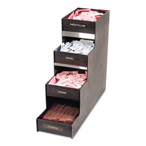 Vertiflex® Commercial Grade Narrow Condiment Organizer, 8 Compartments, 6 x 19 x 15.88, Black Item: VRTVFC1916RC