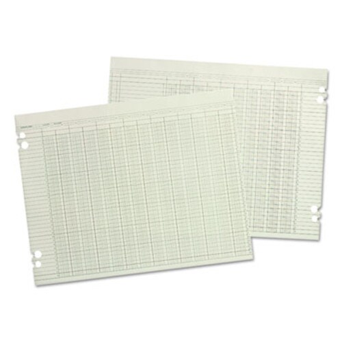Wilson Jones® Accounting Sheets, 10 Columns, 11 x 14, Green, Loose Sheet, 100/Pack Item: WLJG3010