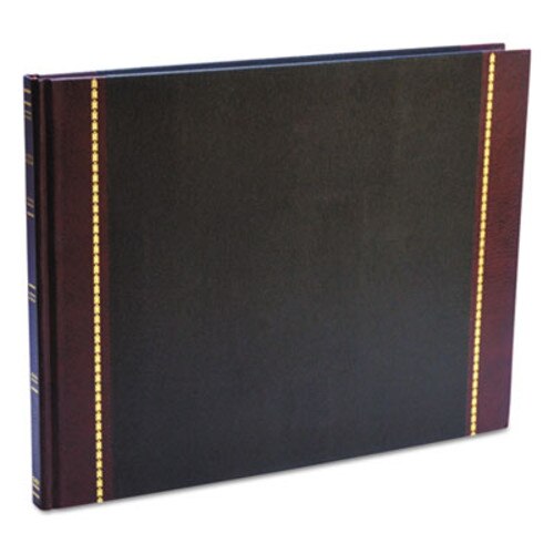 Wilson Jones® Detailed Visitor Register Book, 8 Column Format, Black Cover, 12.25 x 9.5 Sheets, 208 Sheets/Book Item: WLJS491